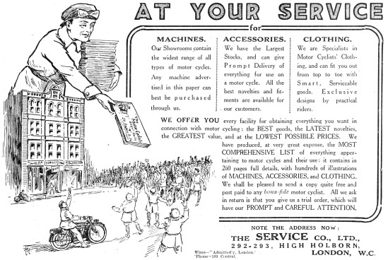 The Service Company Motor Cycle Accessories.                     