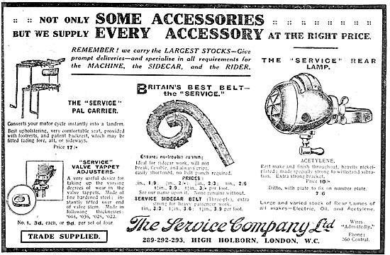 The Service Company Motor Cycle Accessories.                     