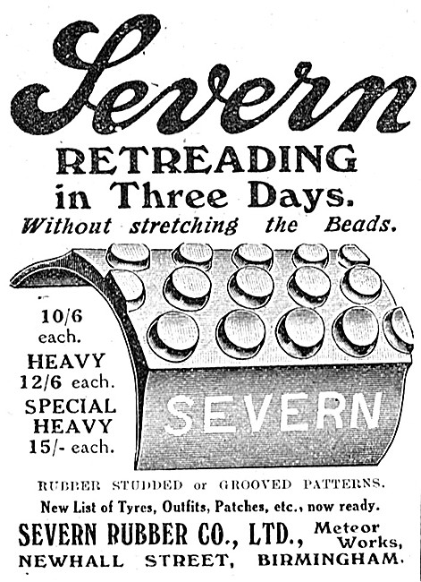 Severn Rubber Company Motor Cycle Tyre Retreading Service        