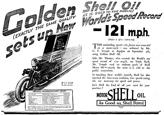 Golden Shell Oil 1926 Advert                                     