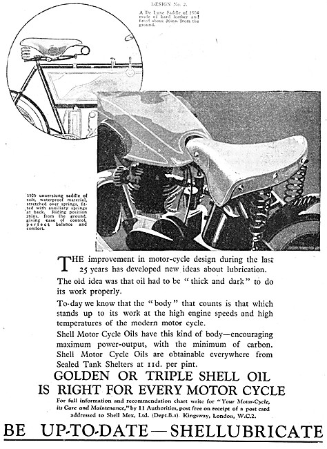 Golden Shell Oil - Triple Shell Oil 1929 Advert                  