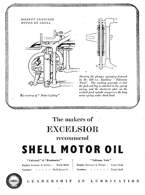 Shell Motor Oil 1950 Advert                                      