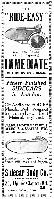 Sidecar Body Company 1920 - Coleford Motors Ltd                  