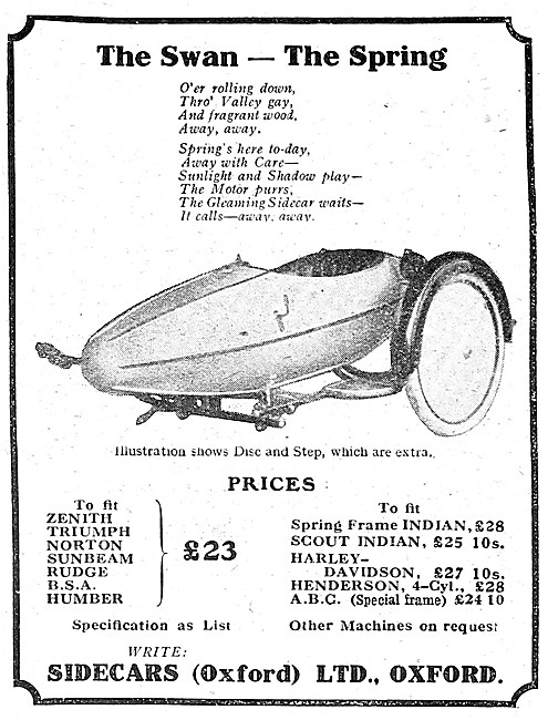 1922 Oxford Swan Sidecar                                         