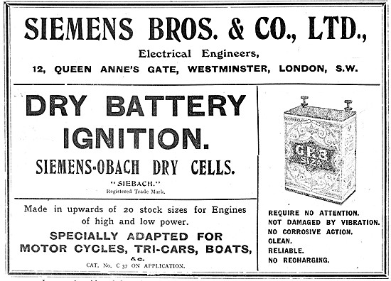 Siemens Electrical Equipment - Siemens-Obach Dry Battery Ignition