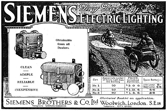 Siemens Electrical Equipment - Siemens Motor Cycle Lighting Sets 