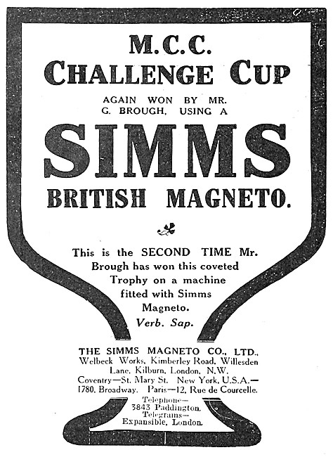 1912 Simms Motor Cycle Magneto                                   
