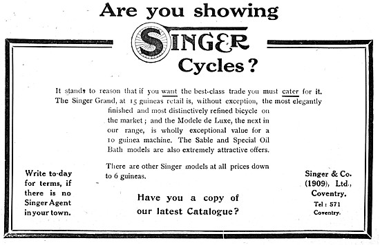 Singer Bicycles & Motor Cycles                                   