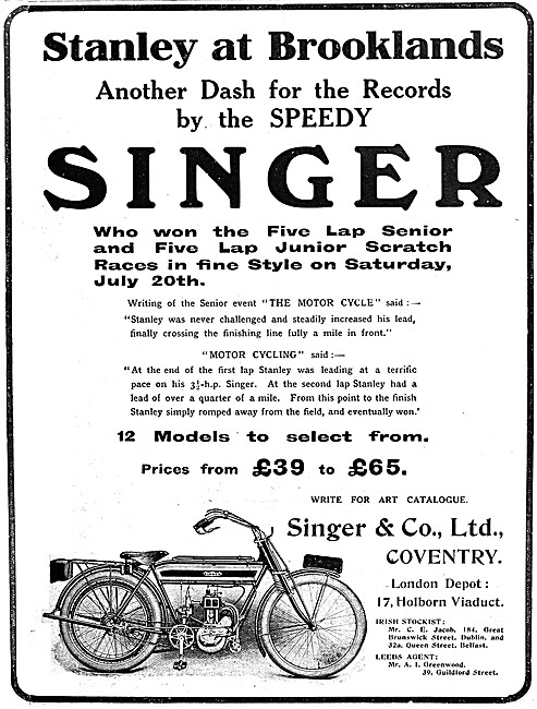 1912 Singer Motor Cycles                                         