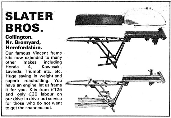 Slater Brothers Vincent Motorcycle Frames - Slater Custom Frames 