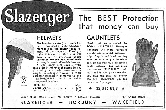 Slazenger Motor Cycle Helmets & Gauntlets                        