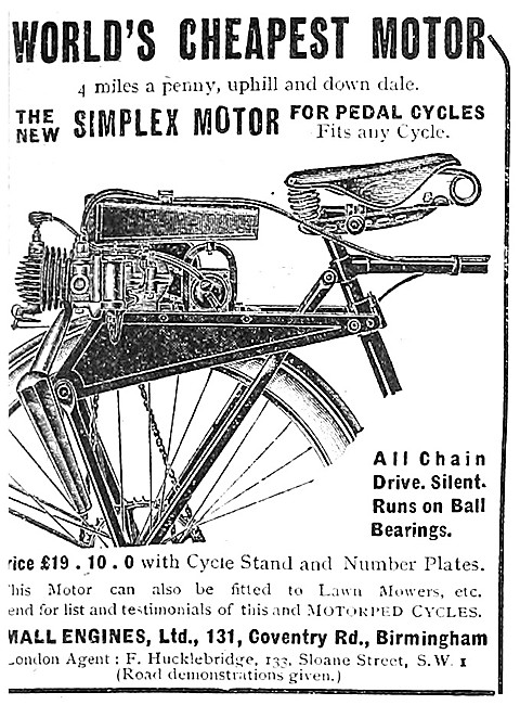 Small Engines Simplex Motor For Pedal Cycles                     