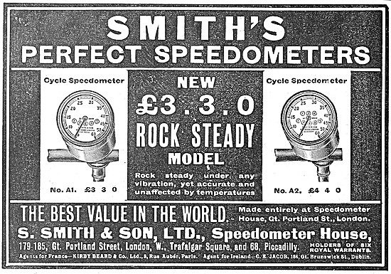 Smiths Motor Cycle Speedometer 1914                              
