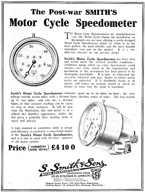 Smiths Motor Cycle Speedometer                                   