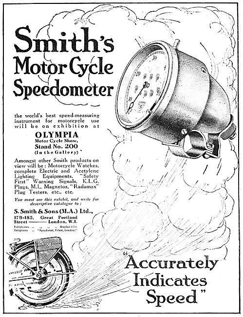 Smiths Motor Cycxle Speedometer 1919                             