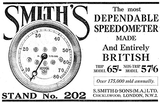 Smiths Instruments - Smiths Motor Cycle Speedometer 1926 Advert  