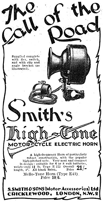 1930 Smiths High-Tone Motor Cycle Electric Horn                  