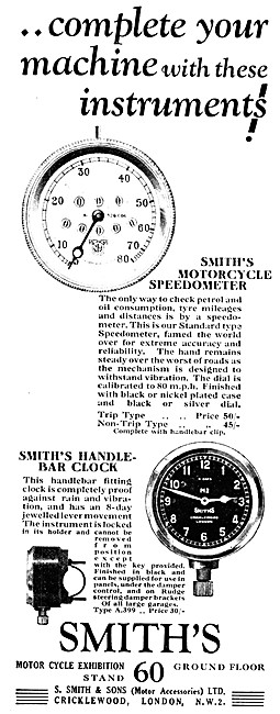 Smiths Handlebar Clock - Smiths Motorcycle Speedometer           