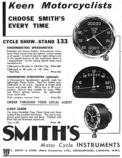 Smiths Motor Cycle Instruments - Smiths Chronometric Speedometer 