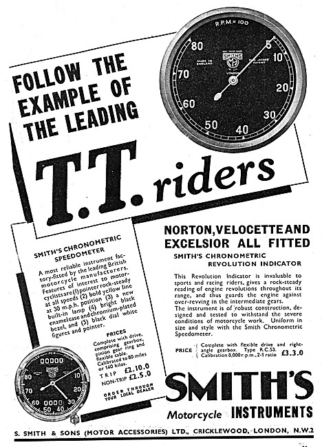 1939 Smiths Chronometric RPM Indicator. Smiths Rev Counter.      