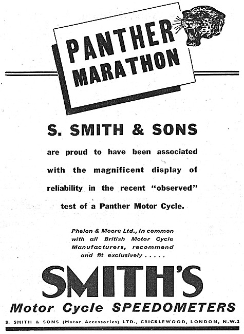 Smiths Motor Cycle Speedometers 1939                             