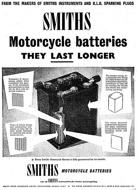 Smiths Motorcycle Batteries                                      