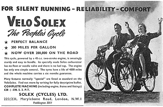 1951 Velo Solex Motorised Bicycle                                