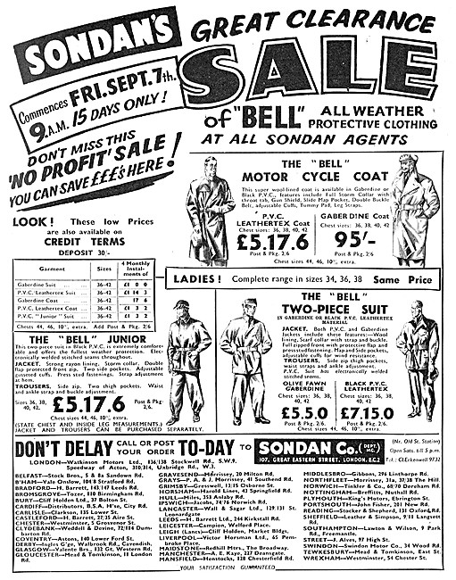 Sondan Motorcycle Clothing - Bell Motor Cycle Clothing           