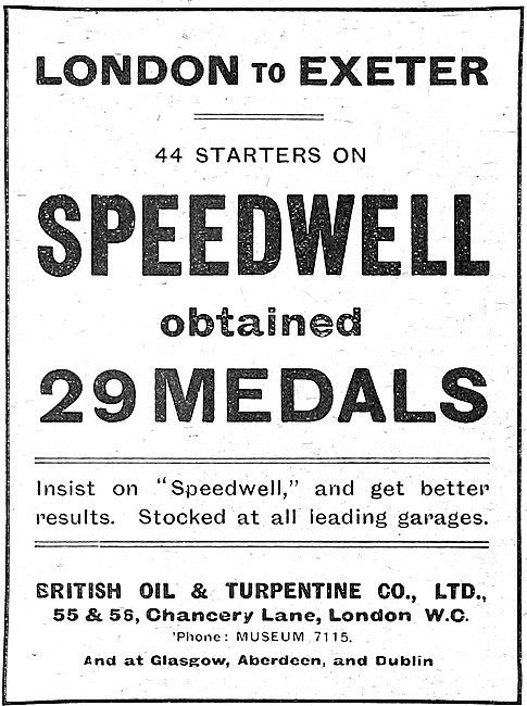 Speedwell Motor Cycle Oils                                       