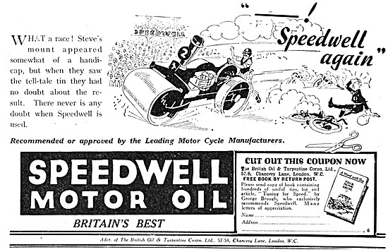 Speedwell Motor Cycle Oils- Speedwell Motor Oils                 