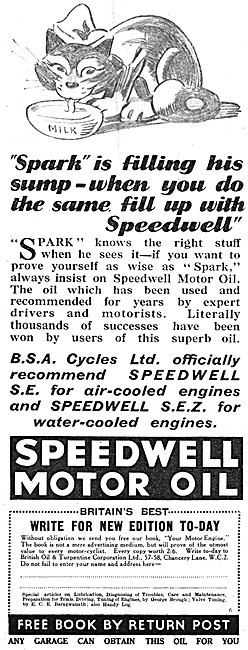 Speedwell Motor Cycle Oils                                       