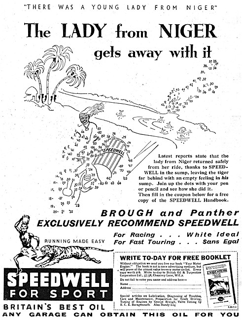 Speedwell Motor Cycle Oils - Speedwell Oil                       