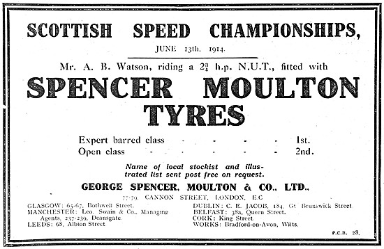 Spencer Moulton Motor Cycle Tyres                                