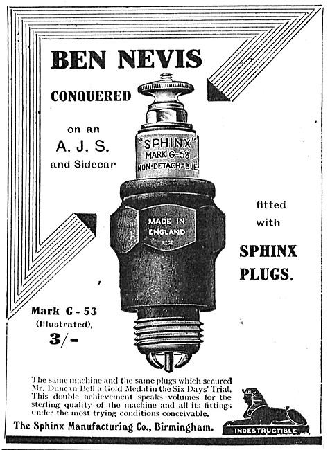 Sphinx Motor Cycle Spark Plugs                                   