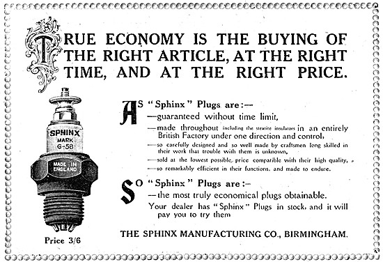 Sphinx Motor Cycle Spark Plugs                                   