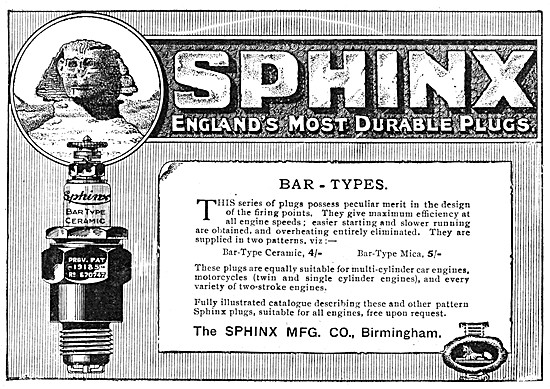 Sphinx Bar-Type Spark Plugs                                      