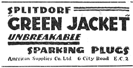 1923 Splitdorf Motor Cycle Spark Plugs                           