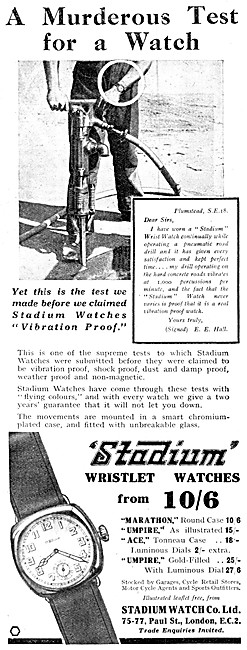 Stadium Marathon Wrist Watch - Stadium Ace Wrist Watch 1931      