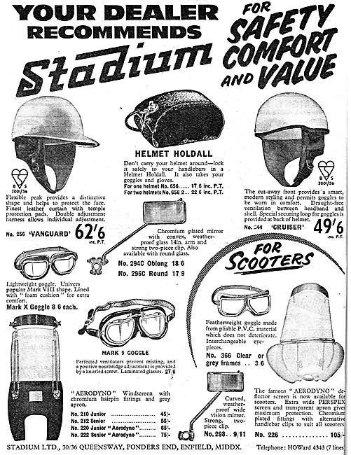 The 1957 Range Of Stadium Motorcycle Accessories                 