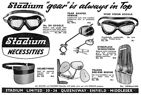 Stadium Motor Cycle Accessories - Mirrors & Goggles              