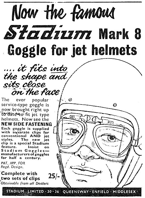 Stadium Mk 8 Goggles For Motor Cycle Jet Helmets                 
