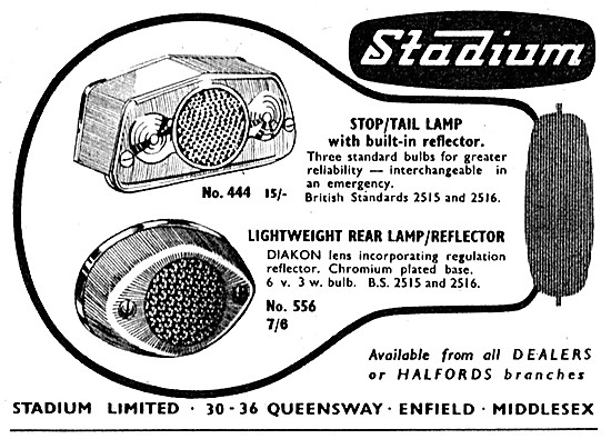Stadium Motor Cycle Accessories - Stadium Rear Lamps             