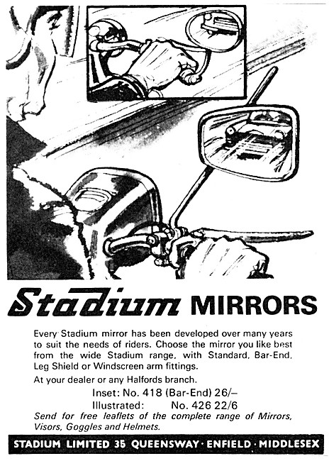 Stadium Motor Cycle Rear View Mirrors                            