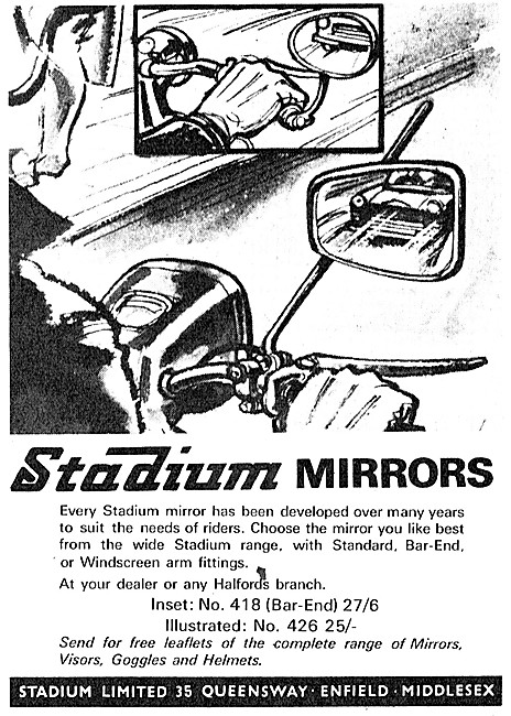Stadium Motor Cycle Rear View Mirrors                            