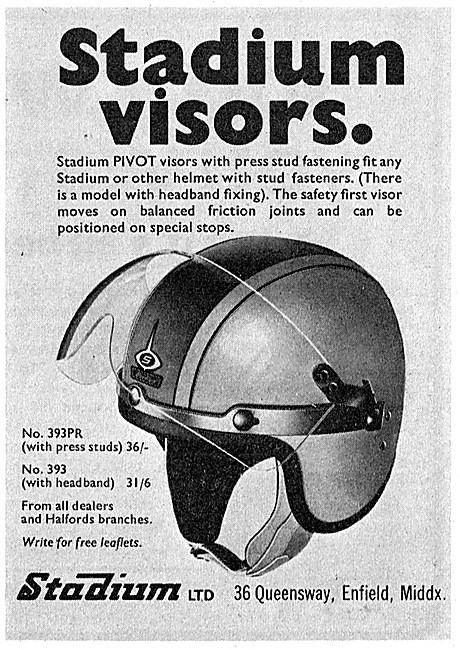 Stadium Motor Cycle Helmet Visors 1970                           