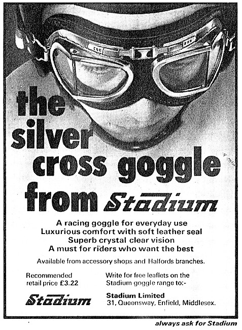 Stadium Motor Cycle Accessories -  Stadium Silver Cross Goggles  