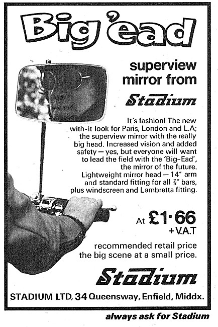 Stadium Motor Cycle Accessories - Stadium Big 'Ead Mirrors       