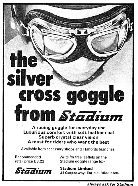 Stadium Motor Cycle Accessories - Stadium  Silver Cross Goggles  