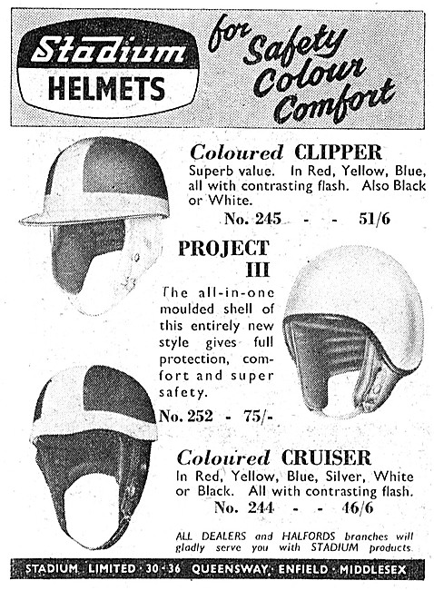 Stadium Crash Helmets 1960                                       