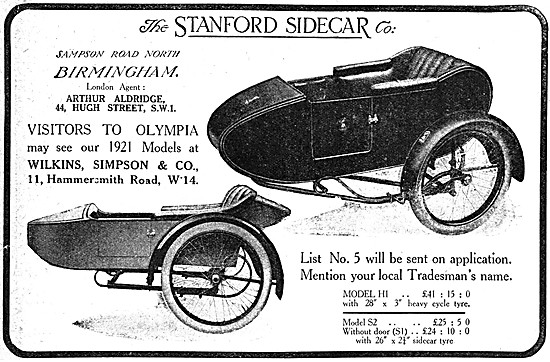 1920 Stanford Sidecars                                           